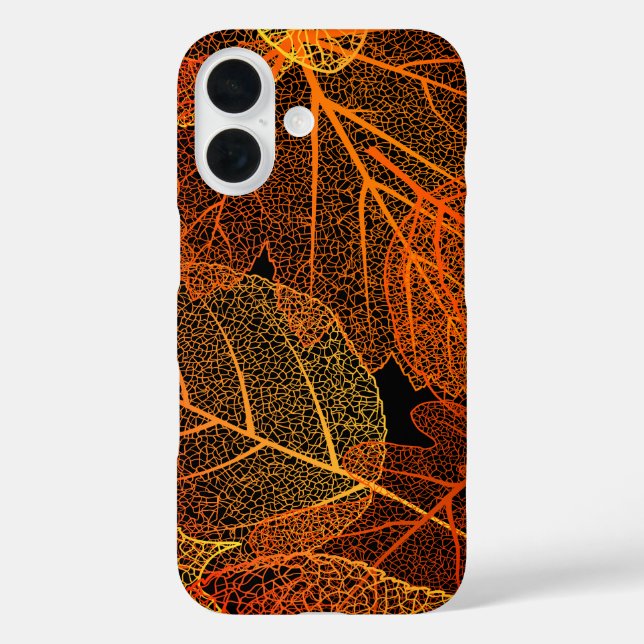 Funda iPhone 16 Hermosa elegancia de otoño deja textura (Reverso )