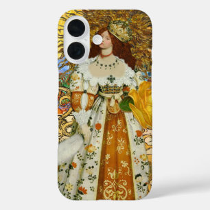 Funda iPhone 16 Hermosa mujer de época dorada