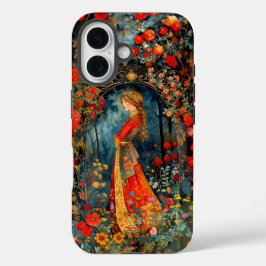 Funda iPhone 16 Hermoso chica de pintura popular