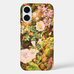 Funda iPhone 16 Hermoso cuadro floral de petunias vintage