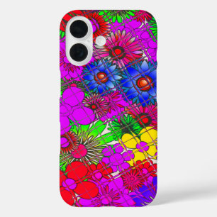 Funda iPhone 16 Hermoso diseño colorido asombroso de diseño floral