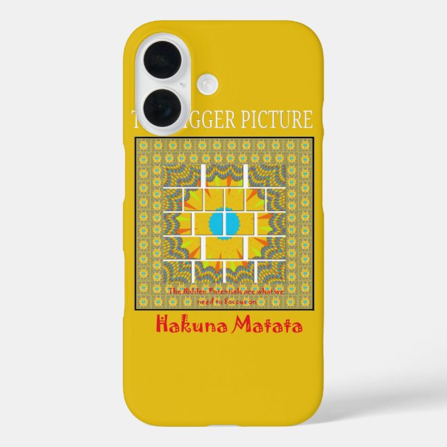 Funda iPhone 16 Hermoso diseño gráfico amarillo dorado (Reverso )