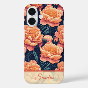 Funda iPhone 16 Hermoso Regalo de Graduación Floral de Peonía Pers