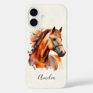 Funda iPhone 16 Hermoso retrato de caballo de Sorrel