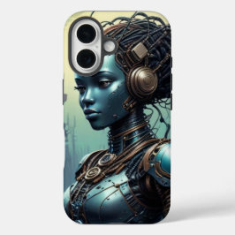 Funda iPhone 16 Hermoso robot desde lejos hacia el futuro