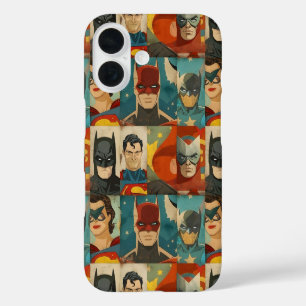 Funda iPhone 16 Héroes de cómics antiguos en colores retro