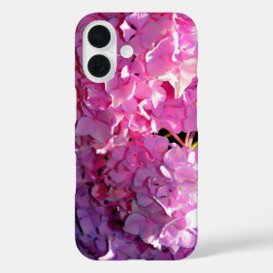 Funda iPhone 16 Hidráneas románticas de color rosa floral y elegan