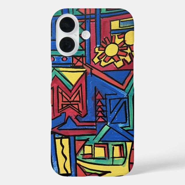 Funda iPhone 16 High Noon-Hand Painted Abstract Art (Reverso )