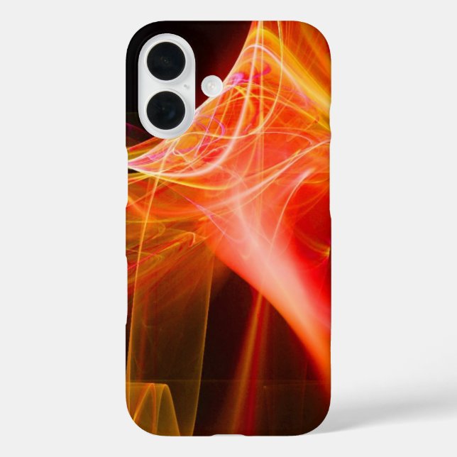 FUNDA iPhone 16 HINCHAS FRACTALES EN ROJO NARANJA AMARILLO (Reverso )