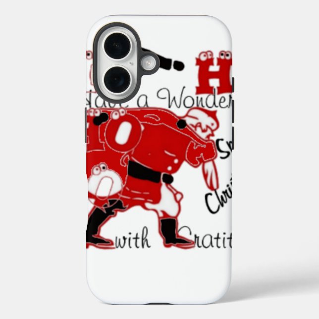 Funda iPhone 16 HOHOHOHO Tiene Navidades maravillosos con gratitud (Reverso )
