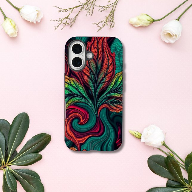 Funda iPhone 16 Hoja abstracta de Torbellino Tropical (Subido por el creador)