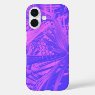 Funda iPhone 16 Hoja Botánica Tropical Ombre Púrpura Rosa