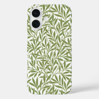 Funda iPhone 16 Hojas de sauce victorianas vintage de William Morr