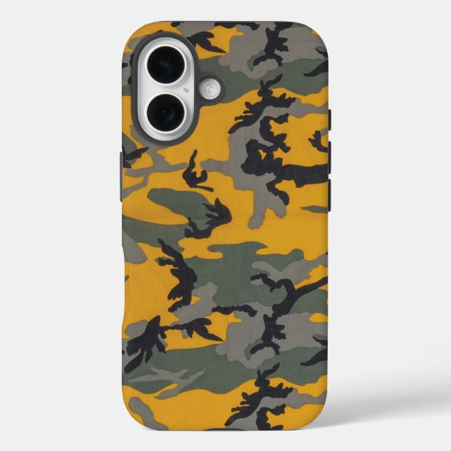 Funda iPhone 16 Hola Camo Amarillo (Reverso )