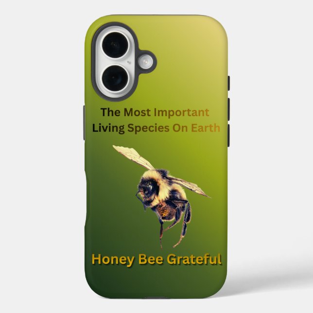 Funda iPhone 16 Hone Bee Grateful On Green Gradient (Reverso )
