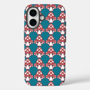 Funda iPhone 16 Hongos Toadstool - Puntos blancos manchas azul roj