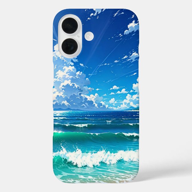 Funda iPhone 16 Horizonte oceánico de verano infinito (Reverso )