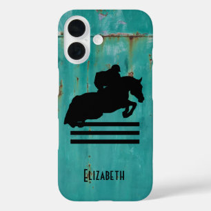 Funda iPhone 16 Horse Show Hunter Jumper Silhouette