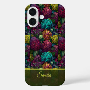 Funda iPhone 16 Hortensias Clásicas Cumpleaños Regalo Flor Nombre