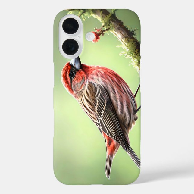 FUNDA iPhone 16 HOUSE FINCH BIRD AVIAN BACKYARD (Reverso )