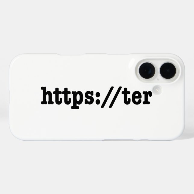 Funda iPhone 16 https://ter / código html (Reverso (Horizontal))