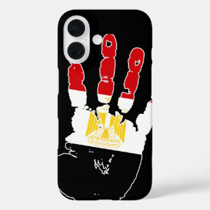 Funda iPhone 16 Huella de la bandera de Egipto