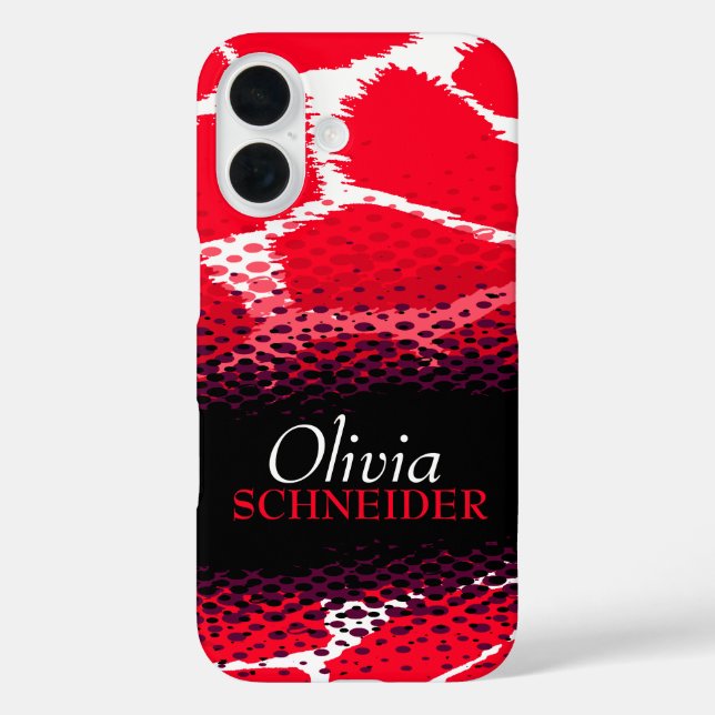 Funda iPhone 16 Huella negra de animales (Reverso )