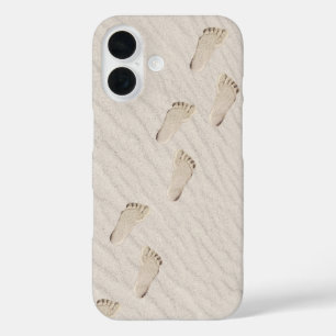 Funda iPhone 16 Huellas De Arena De Playa Barrada De Viento