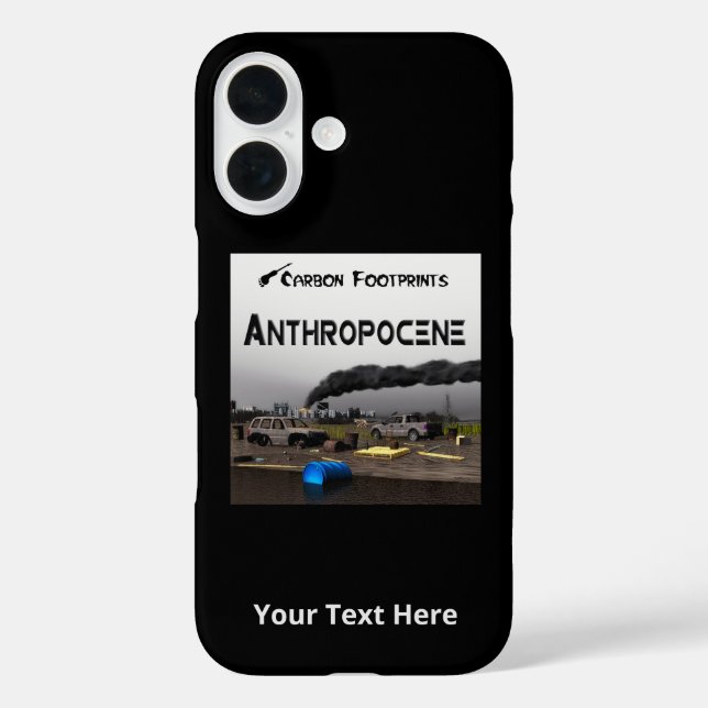 Funda iPhone 16 Huellas de carbono - Antropoceno (Reverso )