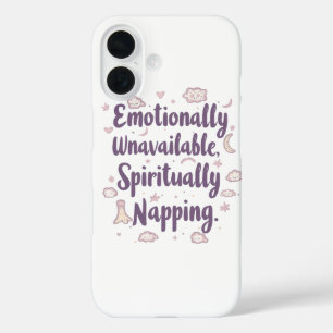 Funda iPhone 16 Humor de introvertido descarado con nubes lindas