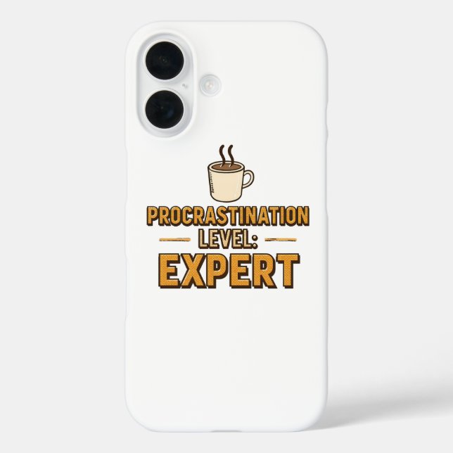 Funda iPhone 16 Humorous Procrastinator with Coffee (Reverso )
