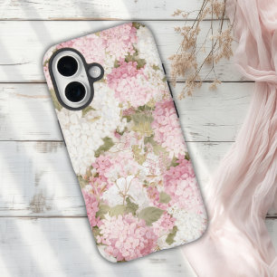 Funda iPhone 16 Hydrangea Rosa Elegante Acuarela 