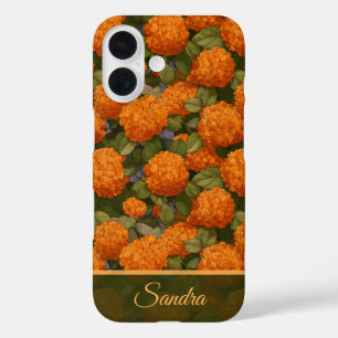 Funda iPhone 16 Hydrangeas Florales Personalizadas para Fiesta de 
