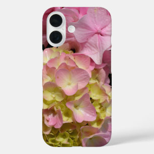 Funda iPhone 16 Hydrangeas rosa y crema