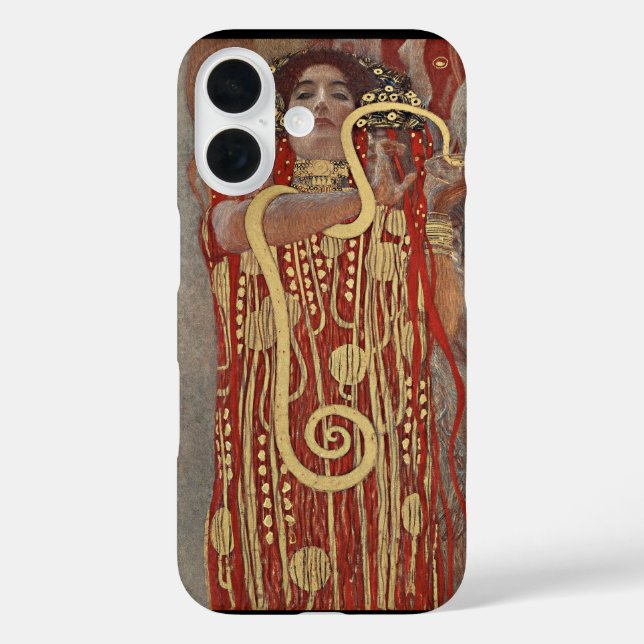 Funda iPhone 16 Hygieia por Gustav Klimt, Art Nouveau vintage (Reverso )