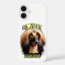 Funda iPhone 16 I Love My Afghan Hound – Elegant Dog Lover Design