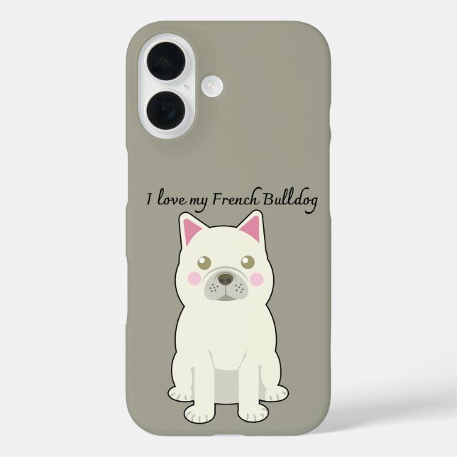 Funda iPhone 16 I Love my French Bulldog (Reverso )