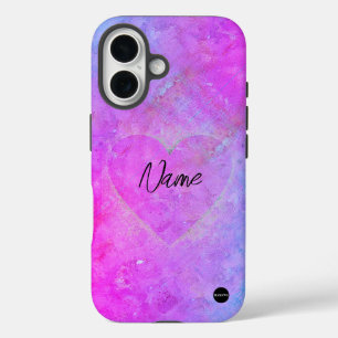 Funda iPhone 16 I phone Case Heart Mezcla de colores violeta HAMbW
