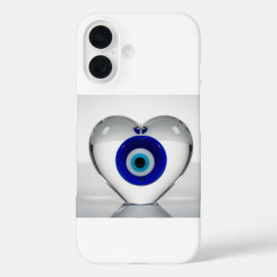 Funda iPhone 16 Icono de corazón de ojo malvado diseño gráfico mod