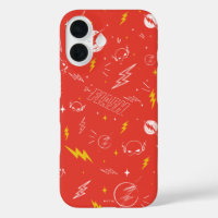 Icono de relámpago de Flash y patrón de garabatos