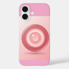 Funda iPhone 16 Icono Minimalista del Ojo Malo Rosa sobre Pastel S