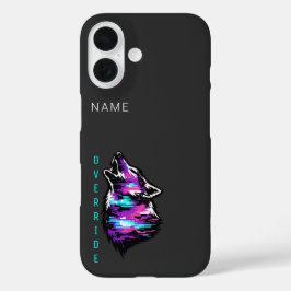 Funda iPhone 16 ID de usuario personalizado Override Wolf Cyberpun