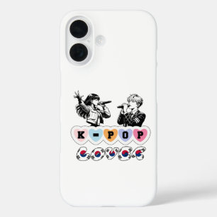 Funda iPhone 16 Idoles macho cantan KPop corazón a Corea