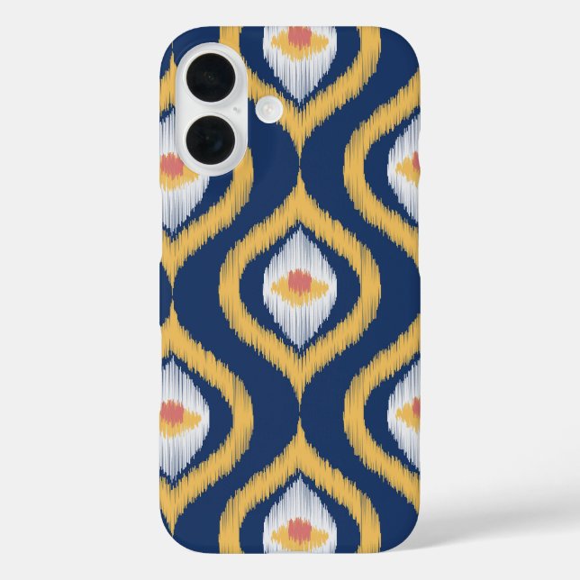 Funda iPhone 16 Ikat Series Ogee Blue (Reverso )