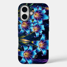 Funda iPhone 16 Ilustracion bioluminiscente de jardín nocturno