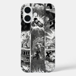 Funda iPhone 16 Ilustracion blanco y negro, manga de Natasha Us