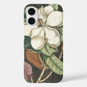Funda iPhone 16 Ilustración botánica vintage de magnolia de Catesb