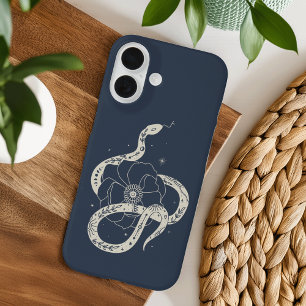 Funda iPhone 16 Ilustracion botánico místico de serpientes