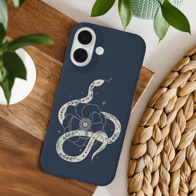 Funda iPhone 16 Ilustracion botánico místico de serpientes (Subido por el creador)