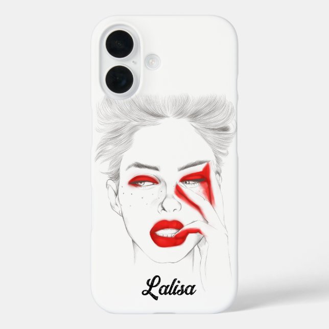 Funda iPhone 16 Ilustracion chica Lilly personalizado (Reverso )